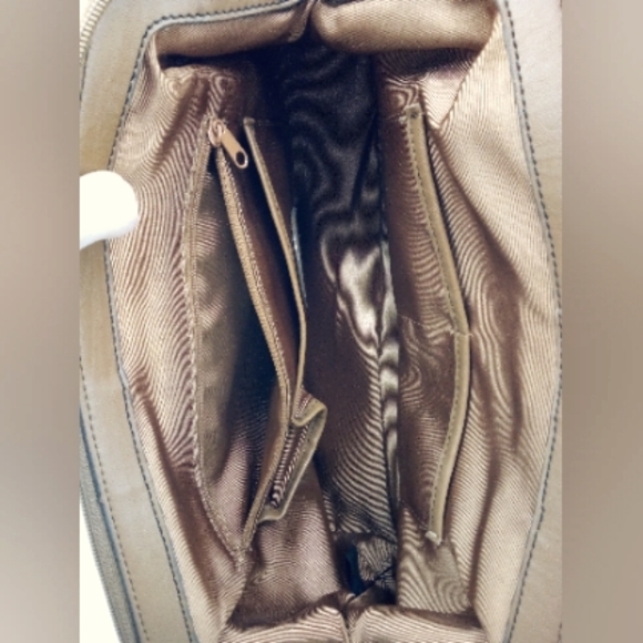 Etienne Aigner Sweet Linen Floral Spring Tan Vegan Handbag Crossbody Strap Bag - Picture 11 of 14